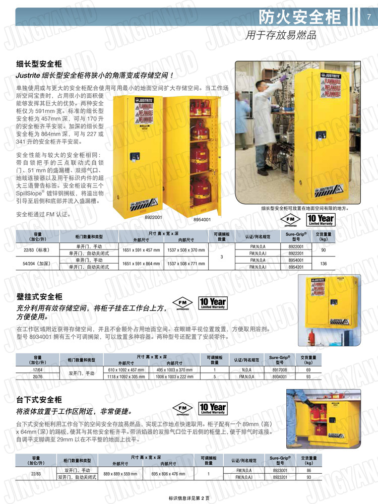 美國杰斯瑞特，防火安全柜，justrite防火柜，justrite安全柜，防爆柜justrite