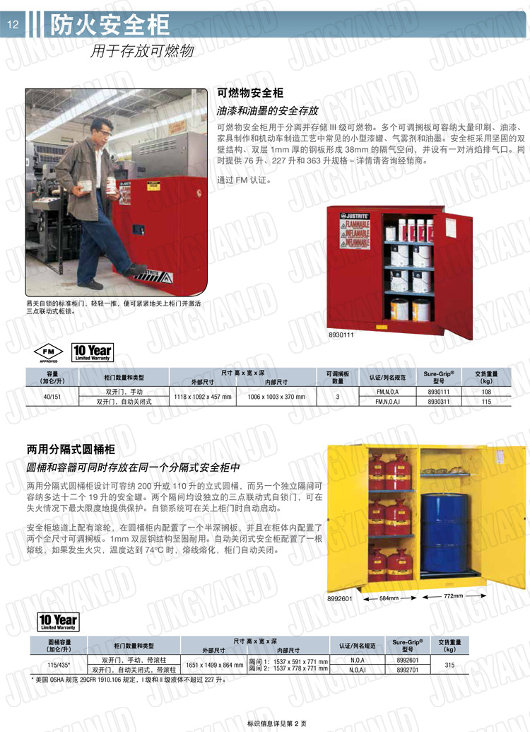 美國杰斯瑞特，防火安全柜，justrite防火柜，justrite安全柜，防爆柜justrite